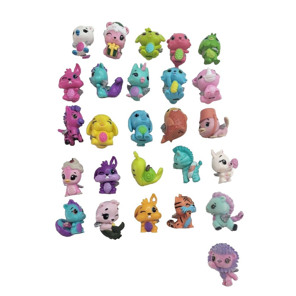 Hatchimals CollEGGtibles Lot of 26 Mini Figures Glitter Wings Flocked Mixed